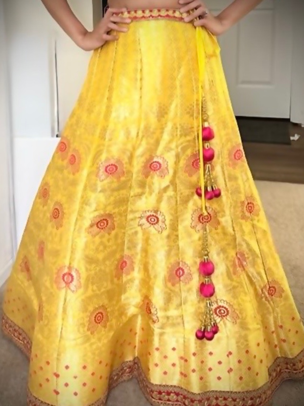 Vibrant Yellow Lehenga Skirt